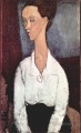 portrait of lunia czechowska in white blouse 1917 Amedeo Modigliani